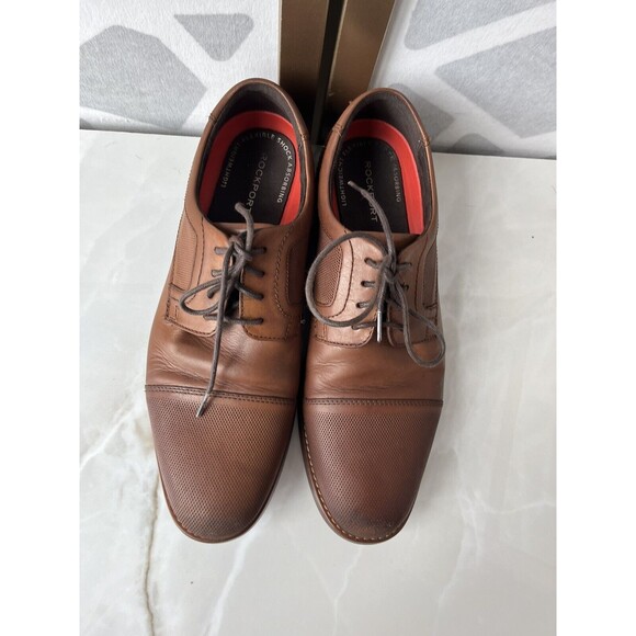 Rockport BX2426 Sheldyn Leather Dress Shoes Oxfords Sz Men 8.5 Brown Lace Up main image 11